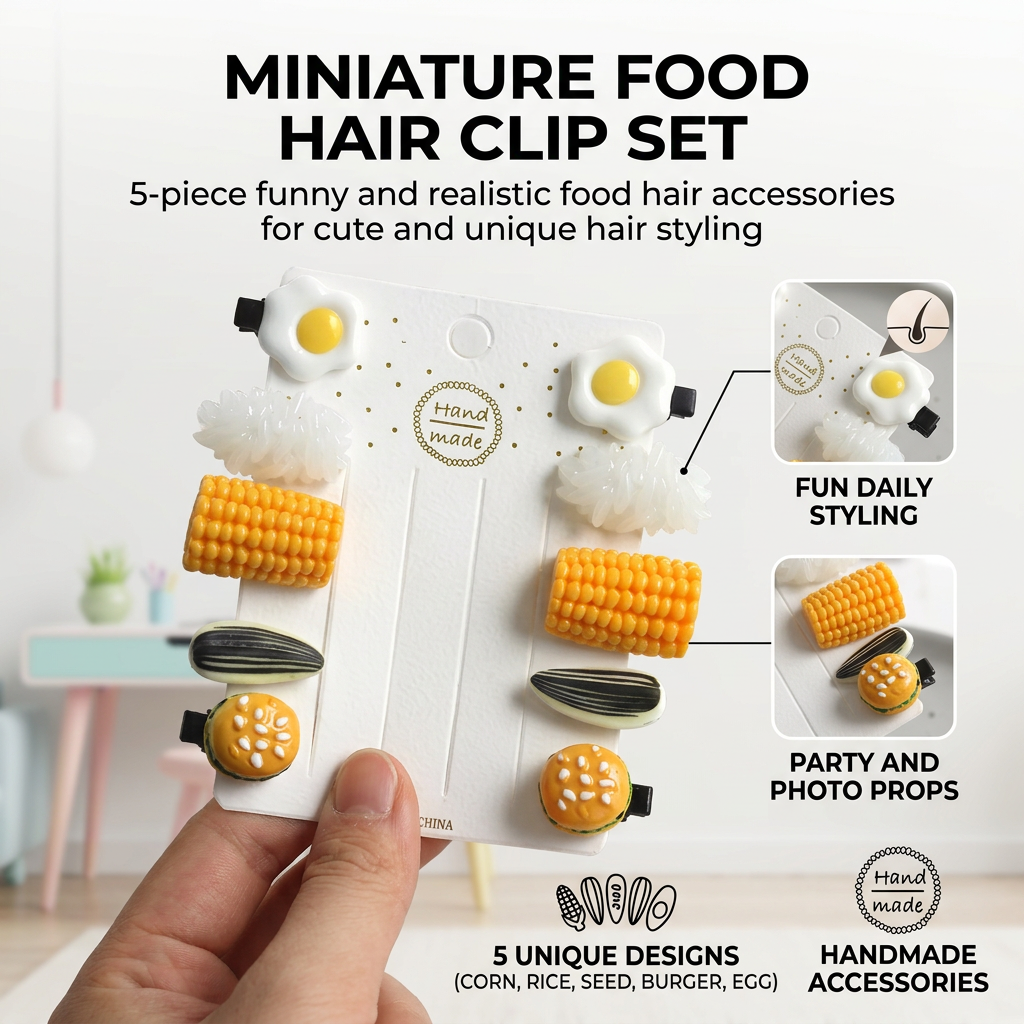 Mini Food Hair Clips Set Reali - đánh giá và giá Food Or Snacks