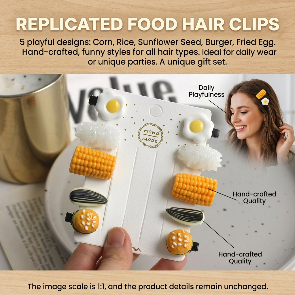 Mini Food Hair Clips Set Reali - đánh giá và giá Food Or Snacks