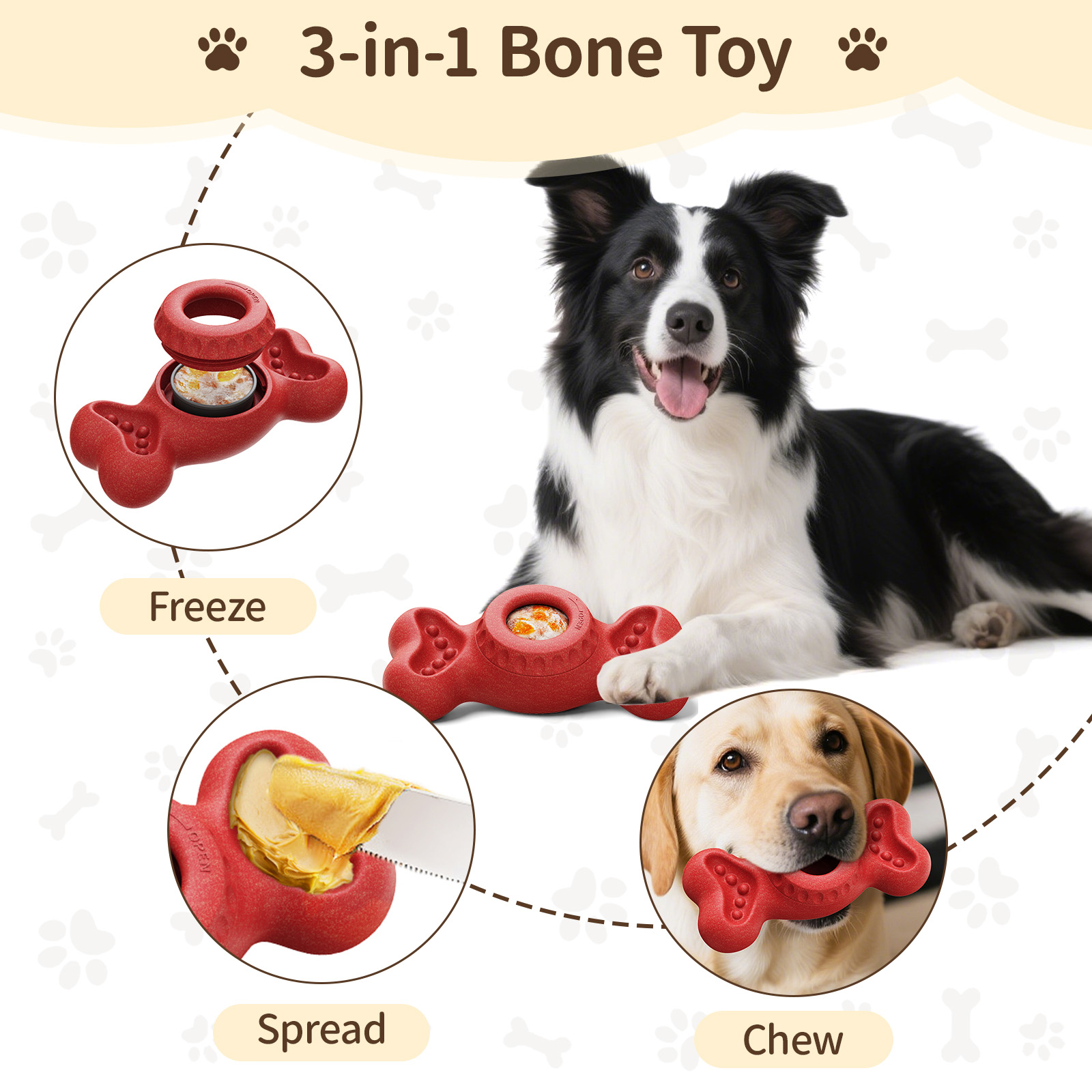 3in1 Chew Toy: Frozen Treat Di - đánh giá và giá Peanut Butter Snack