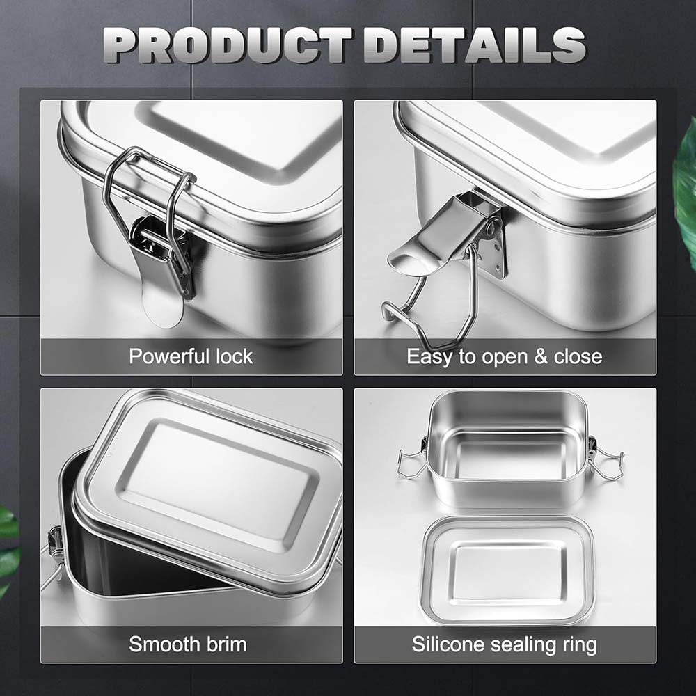 4Pcs Stainless Steel Bento Box - đánh giá và giá Food Snacks For School