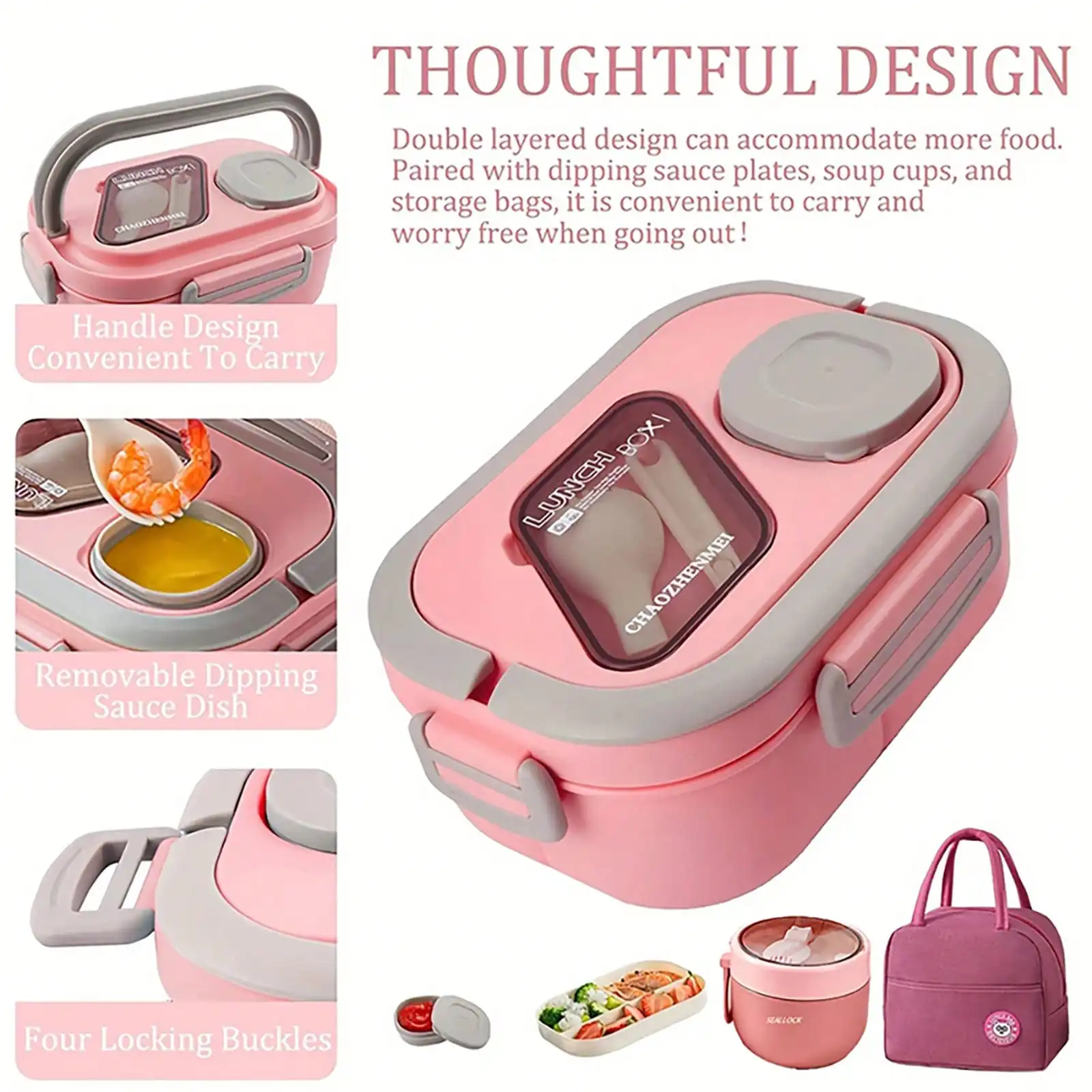 2-Layer Multi-Compartment Insu - đánh giá và giá Food Snacks For School