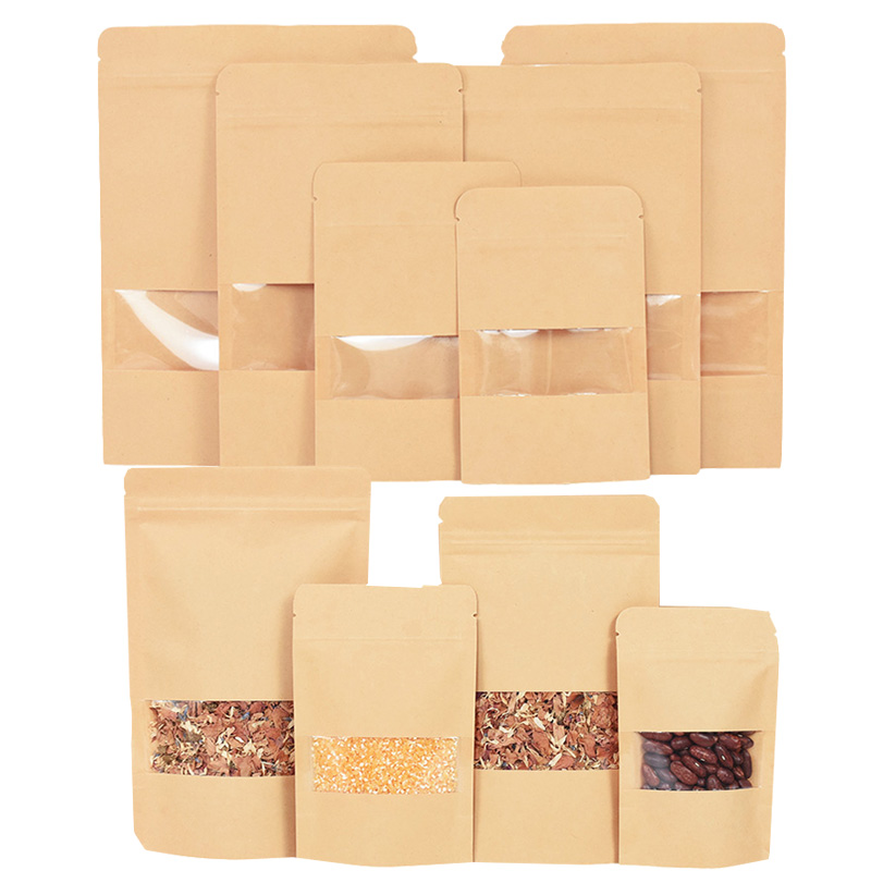 20/50pcs Kraft Paper Zip Lock  - đánh giá và giá Food Snacks For School