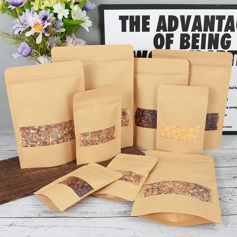 20/50pcs Kraft Paper Zip Lock  - đánh giá và giá Food Snacks For School