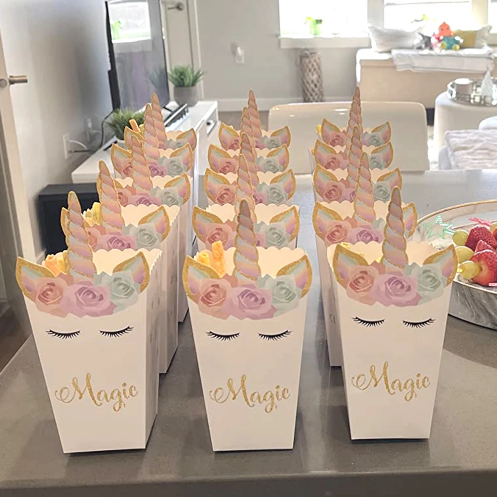 6/12pcs Unicorn Popcorn Box Un - đánh giá và giá Food Snacks For Baby Shower