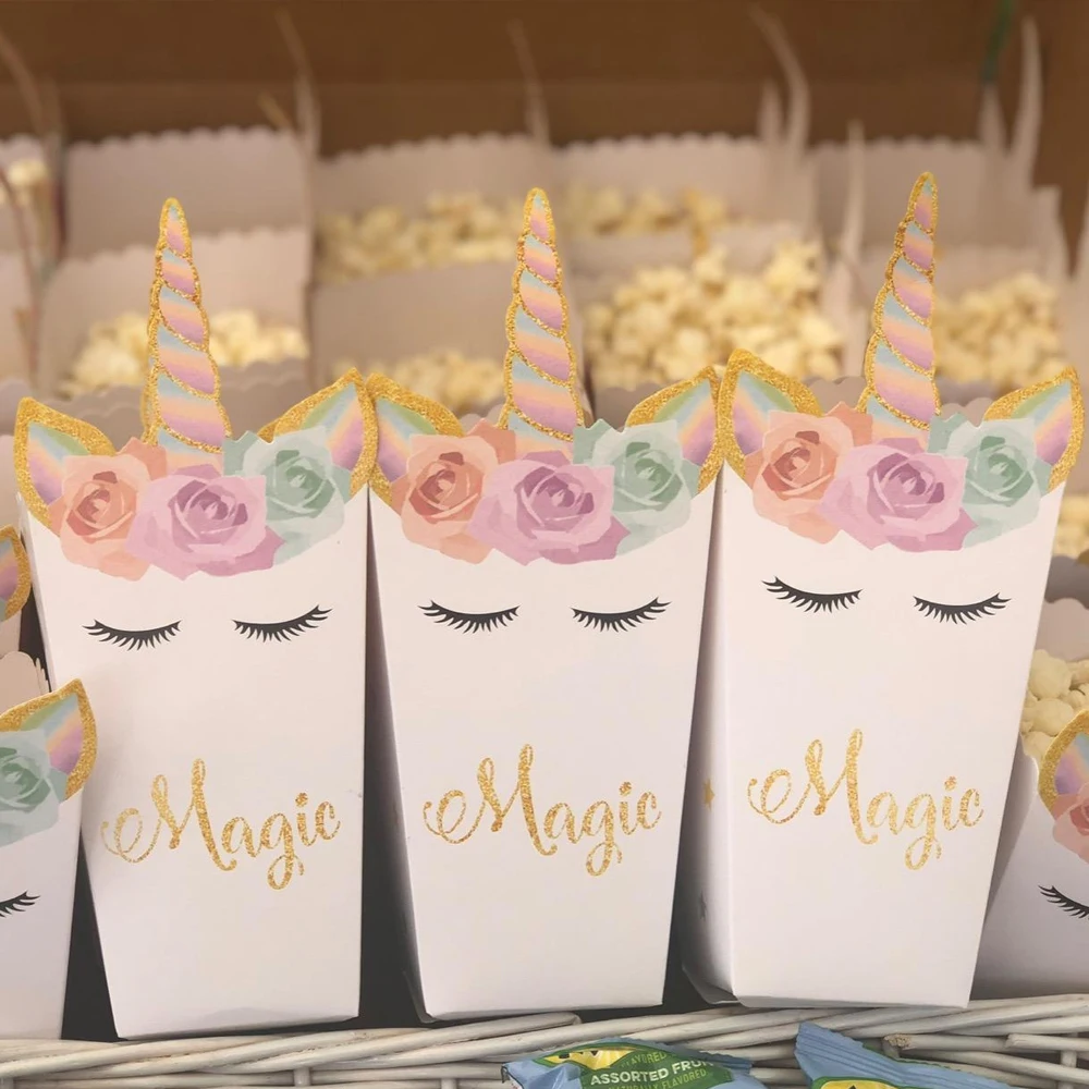 6/12pcs Unicorn Popcorn Box Un - đánh giá và giá Food Snacks For Baby Shower