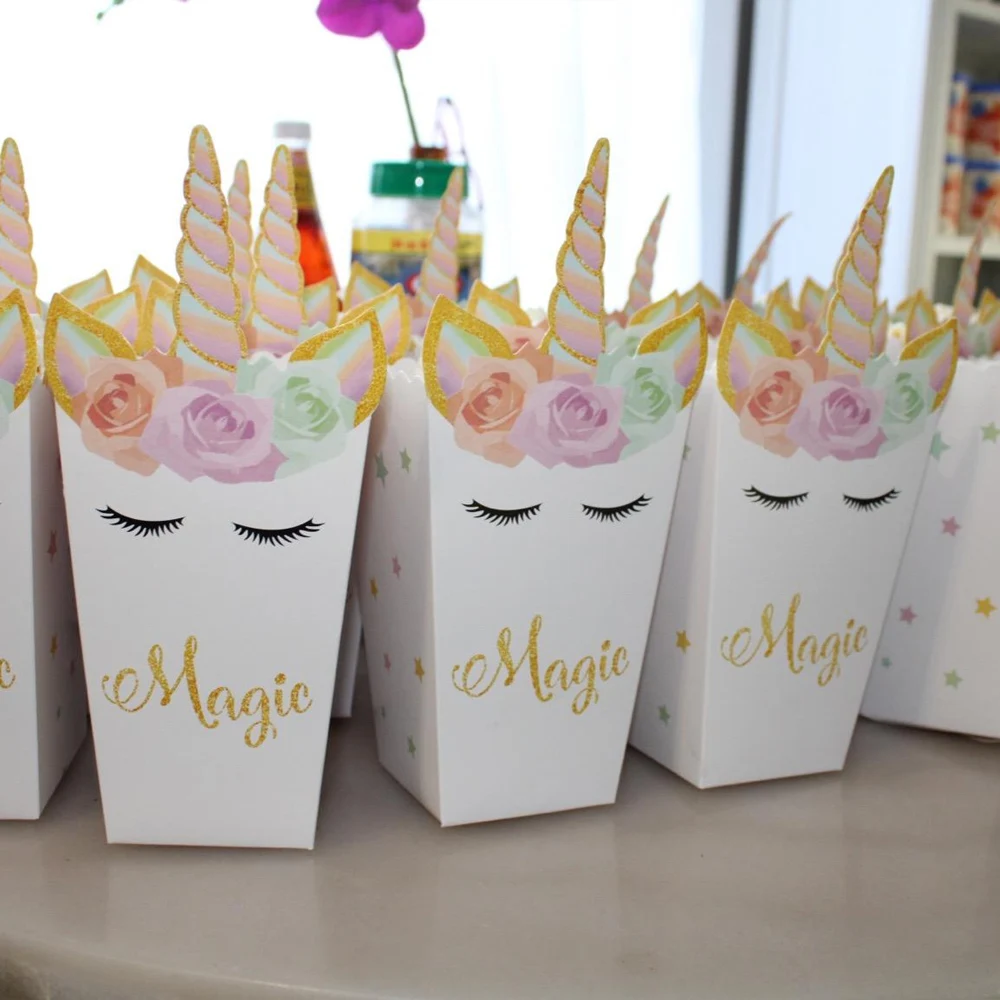 6/12pcs Unicorn Popcorn Box Un - đánh giá và giá Food Snacks For Baby Shower