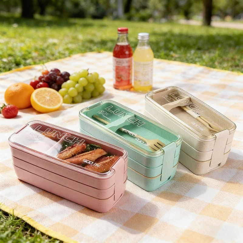 3 in 1 Wheat Straw Bento Box R - đánh giá và giá Food Or Snacks